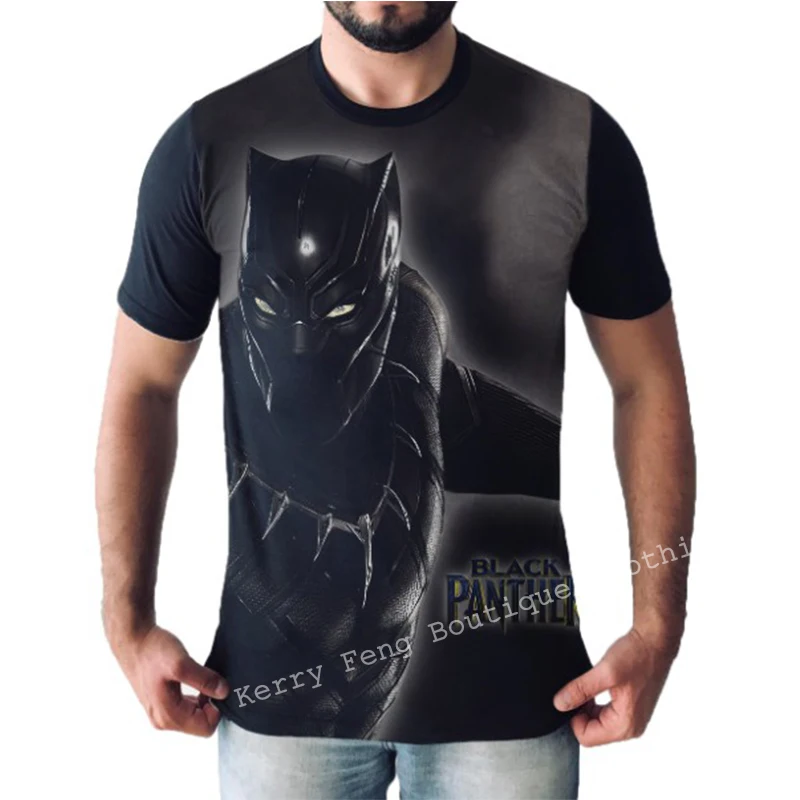 Wakanda amento Black Panther Printed Pattern Fashion Street Personality T-shirt Kids Adult Comfortable Short Sleeves