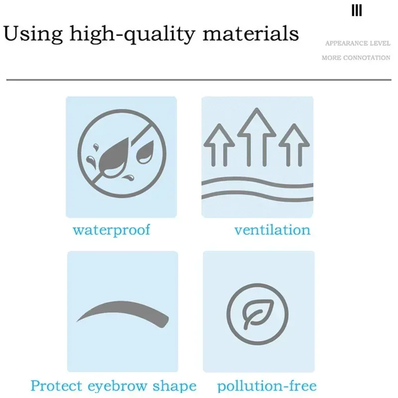 10pcs Waterproof Protective Patch for Eyebrows Disposable Tattooed Eyebrows Half Eyebrows Facial Wash Isolation Patch