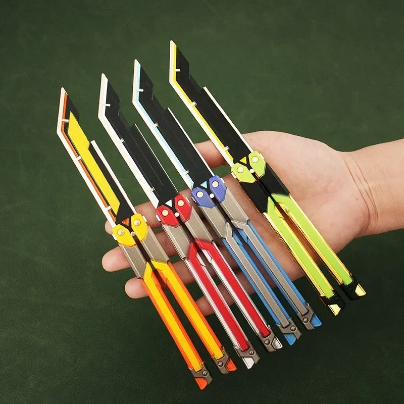 20 Cm (7.8 Inches)Hot Valorant Game Merch Craft Toy Foldable RGX Butterfly Knife Zinc Alloy Metal Comes with Sheath Toy Gift