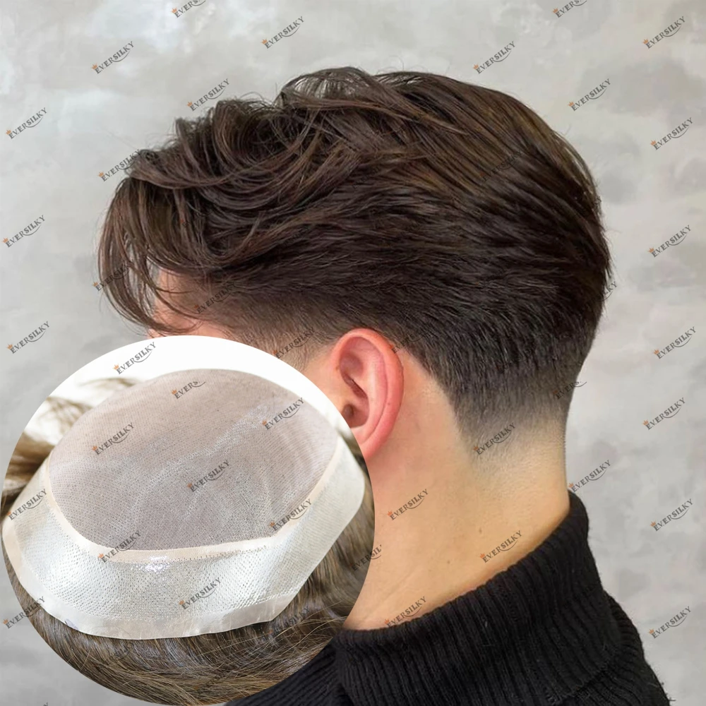 100% شعر بشري للرجال 30 مللي متر مموج/مستقيم أحادي PU قاعدة شعر مستعار طبيعي للغاية للذكور تساقط الشعر # 1 # 2 # 3 # 4 أسود بني