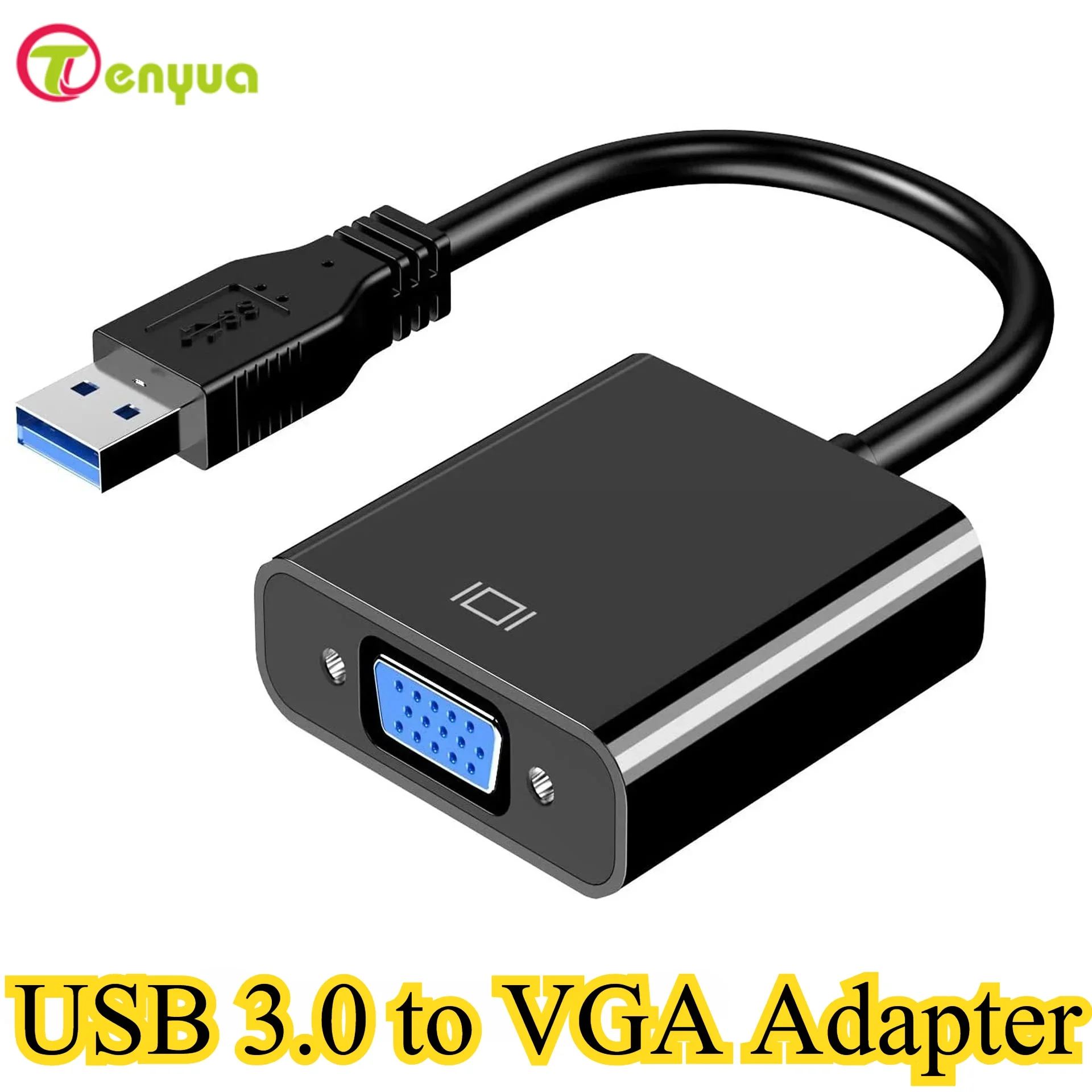 TenYua USB To VGA Adapter USB 3.0 to VGA External Video Card Multi Display Converter Video Cable for Laptop PC Monitor Projector