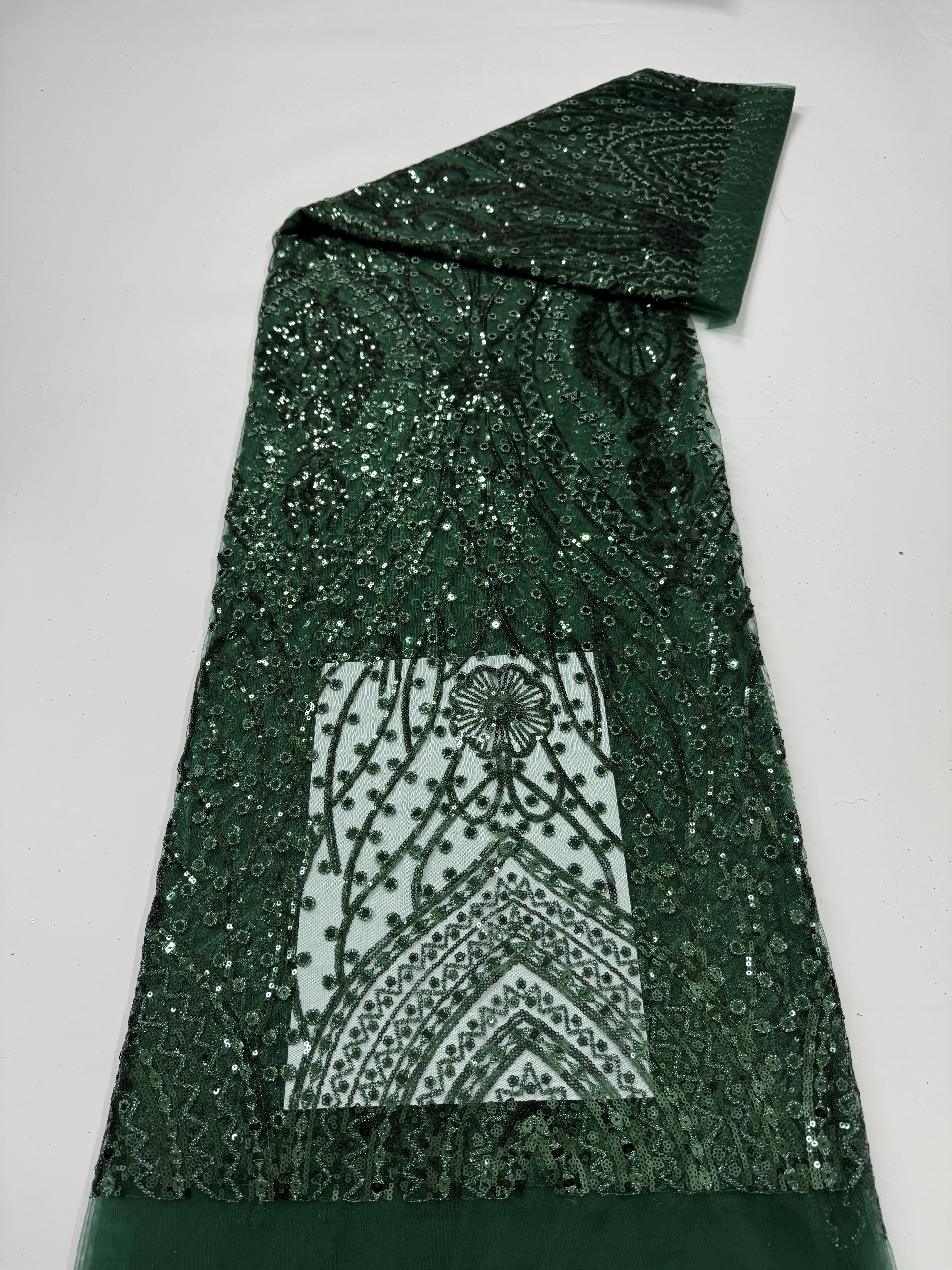 

2-ярдовая разноцветная сетчатая ткань с вышивкой пайетками и цветами для одежды, чонсамов, свадебных платьев, ткань для рукоделия и DIY