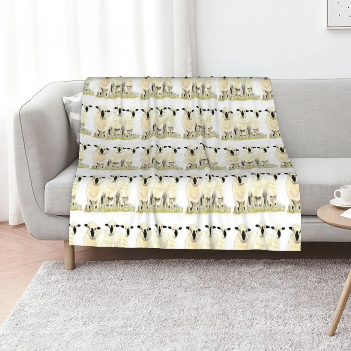 Hampshire Down Lambs by Sam Coull Throw Blanket wednesday Bed linens Thins Large for sofa Decorative Throw Blankets