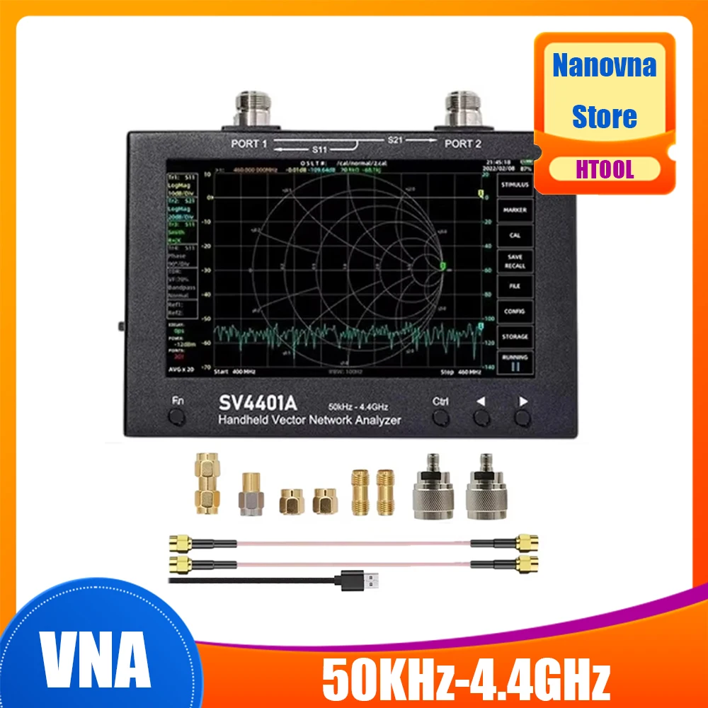 

Nanovna Sv4401a 50–4,4 ГГц Сетевой анализатор 100 дБ Динамический Vna 7-дюймовый ЖК-дисплей Внутренняя память Mf/lf/hf/vhf/uhf Band