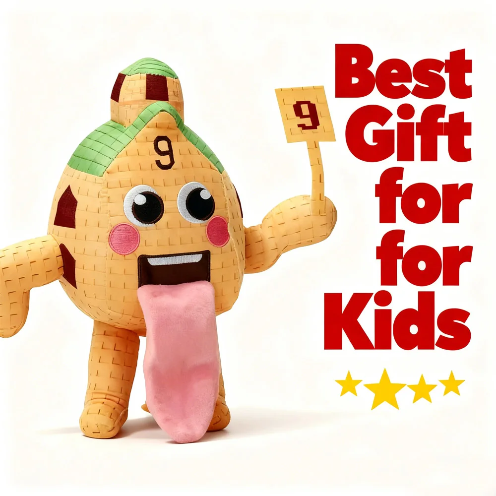 

Number 9 Cartoon Plush Doll - Funny Tongue - Out Stuffed Toy, Soft Huggable Kids Gift,Unique Design Birthday/Christmas Present