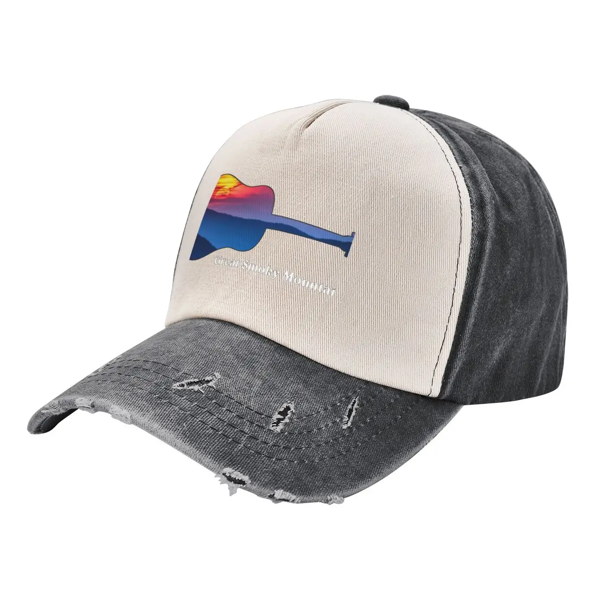 

Great Smoky Mountains Sunset Guitar Baseball Cap luxury woman cap New In Hat Caps For Men Women's