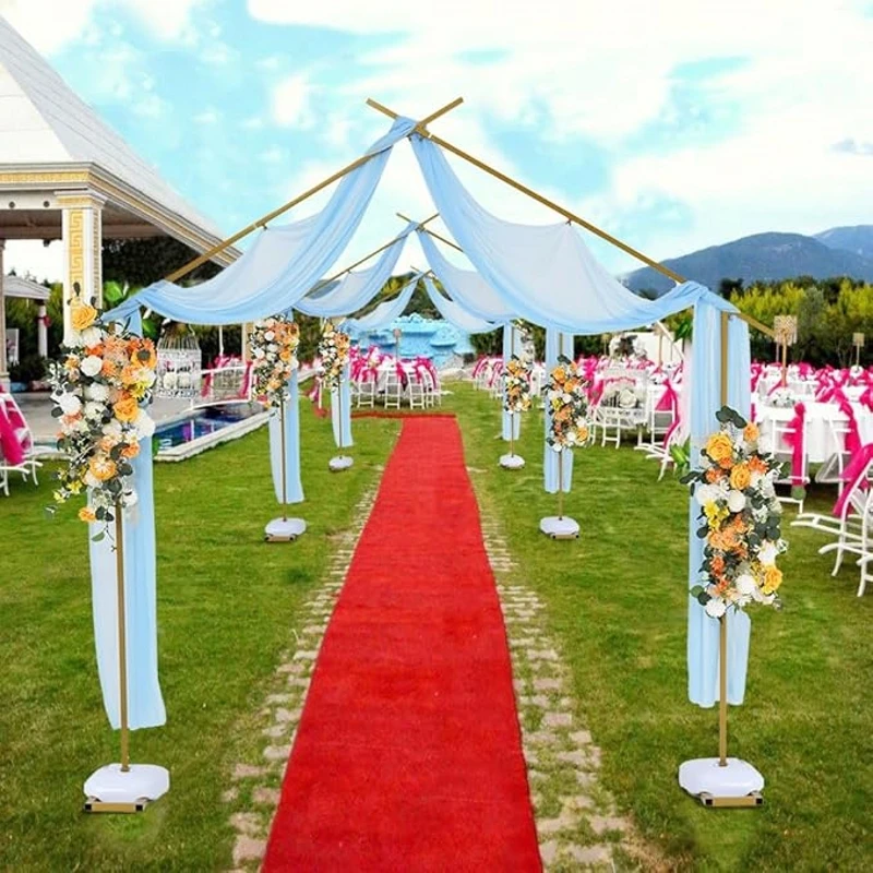 4pcs 8Ft Metal Arch Backdrop Flowers Balloon Stand House Shape for Birthday Party Bridal Baby Shower Wedding Decoration