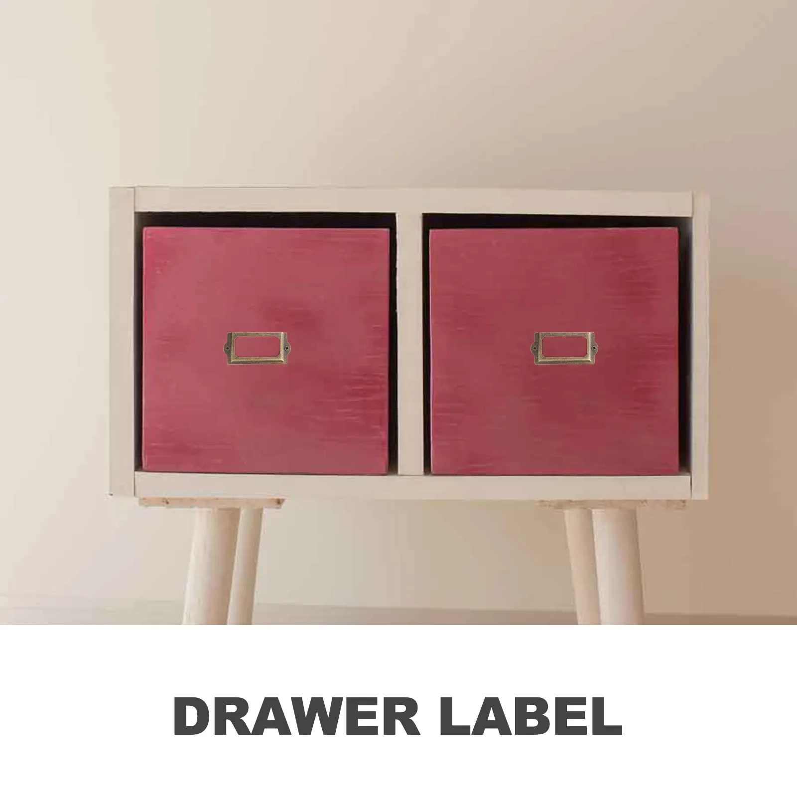 2Sets Vintage Drawer Label Frame Iron Material Smooth Edge Cabinet Cupboard Name Card Holder for Office Library Post Office