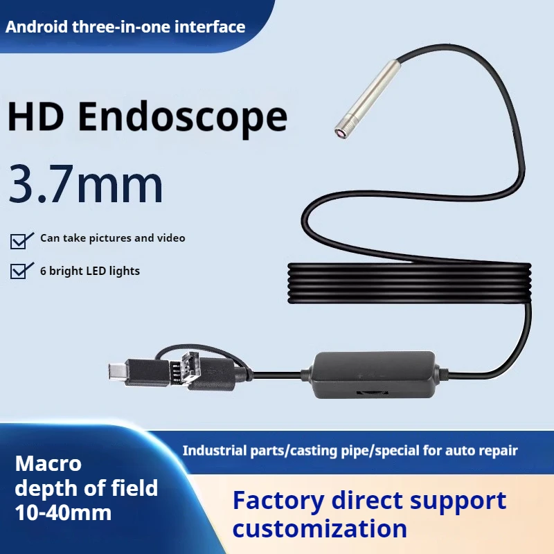 

3.7mm HD Long 1.5m Borescope Camera Car Repair Sewer Castings Inspection Probe USB Connection for Android Phones