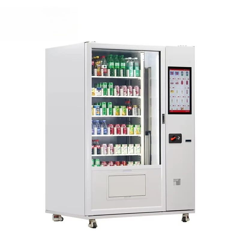 Customized Modern Smart Touch Screen Refrigerated Food Drink Snack Combo Lifting Function Elevator Vending Machine