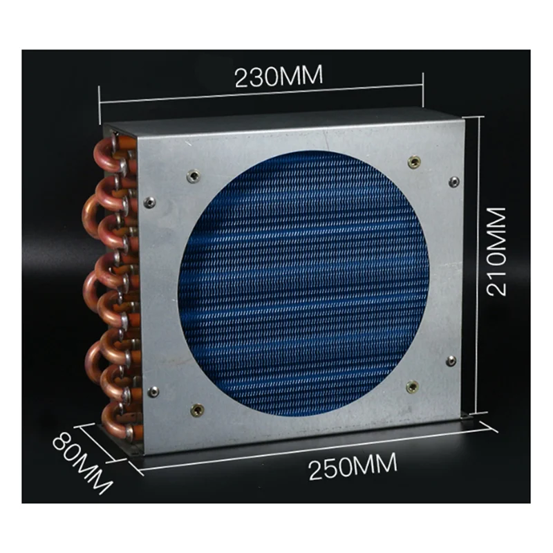 B84B-Kondensor Radiator Kulkas Freezer Berpendingin Udara dan Berpendingin Air dengan Sirip Aluminium dan Tabung Tembaga, Penukar Panas Cangkang Kecil