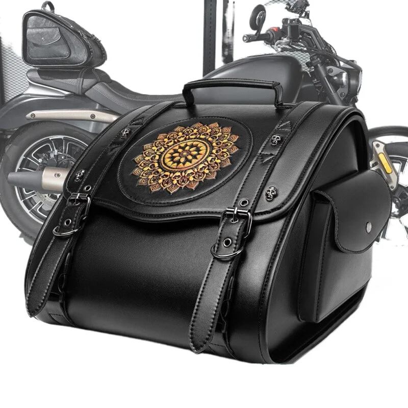 

European and American heavy metal punk Harley locomotive rider rear tail bag skull riding saddle rear seat luggage modified bag