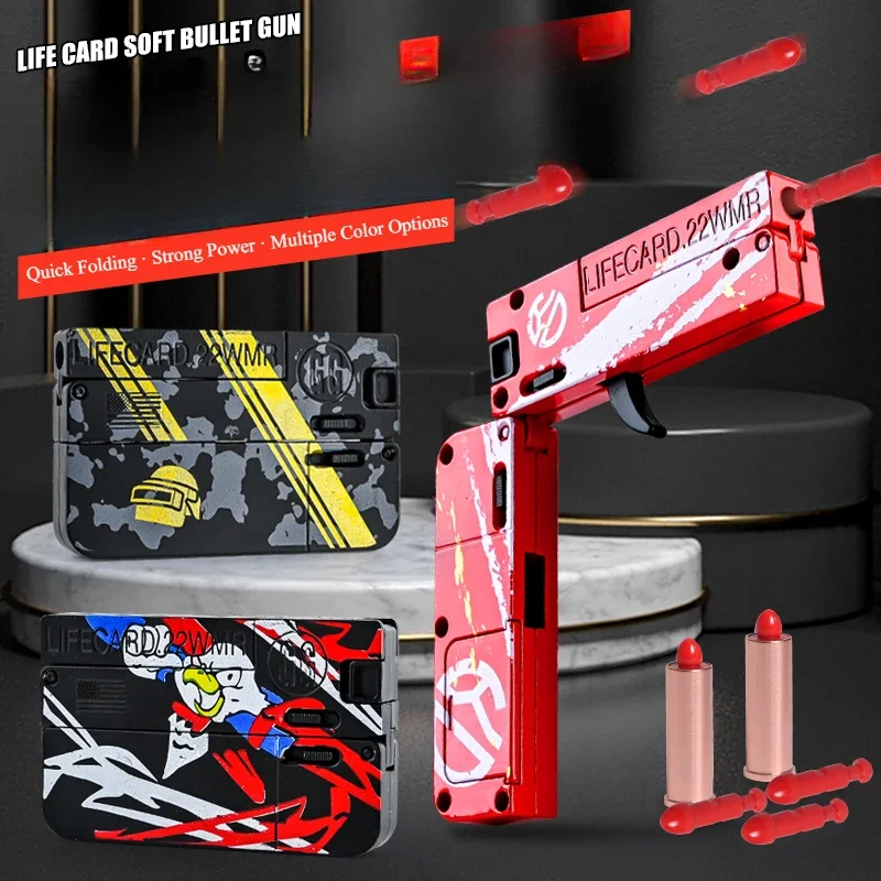2.0 Ulepszony Stopowy Składany Pistolet Zabawka Miękki Proca Strzelający Model Pistolet Dla Dorosłych Dzieci Chłopców Prezent Urodzinowy