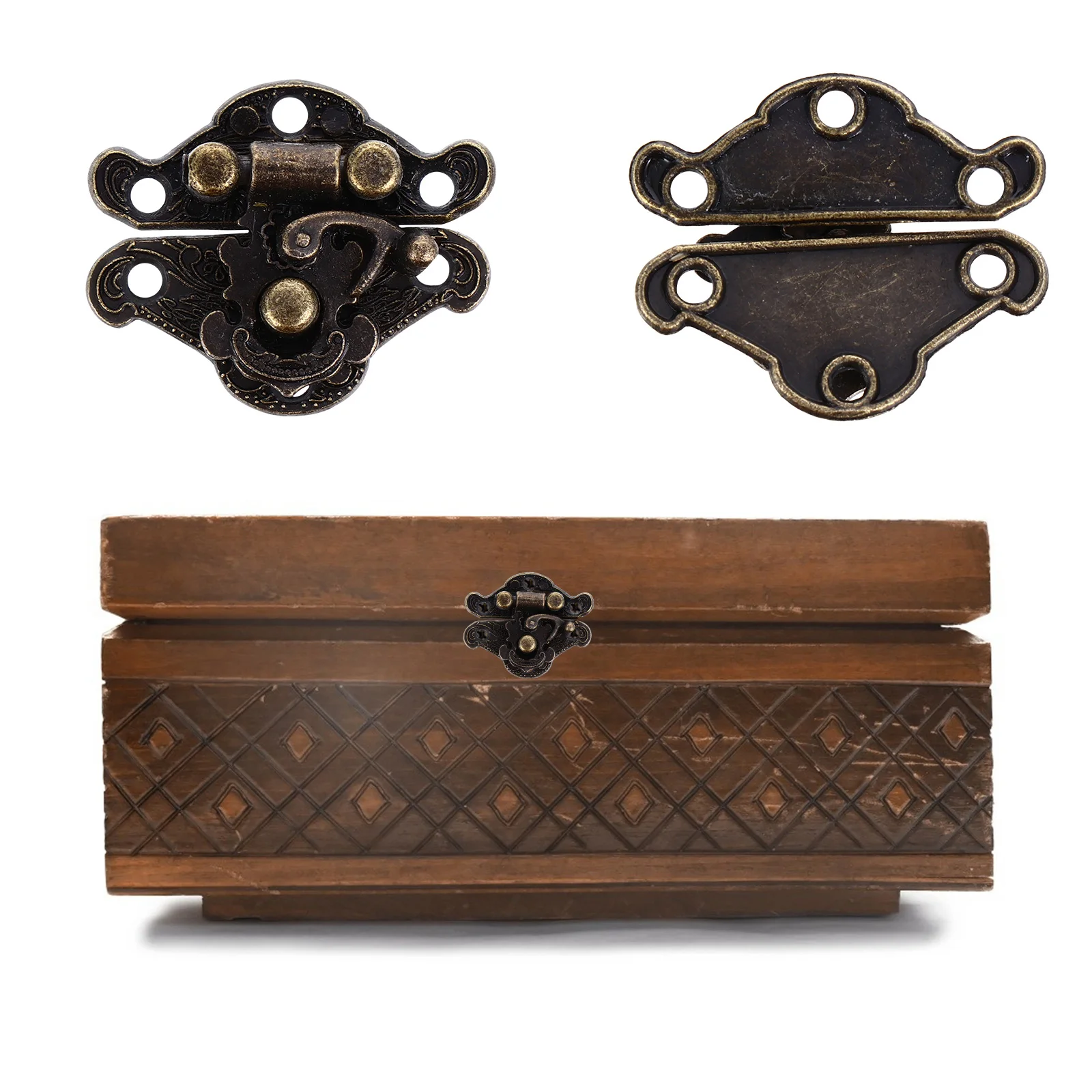 

20Pcs Buckle Decorative Hasp for Wooden Box Jewelry Cabinet Vintage Replacement Durable Clasp Jewelry Box Clasp