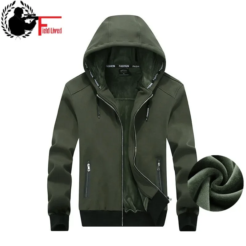 

2024 Fleece Hooded Thick Men's Winter Jacket Outwear Warm Velvet Coat Male Overcoat Big Large Size Clothing Plus 5XL 6XL 7XL 8XL