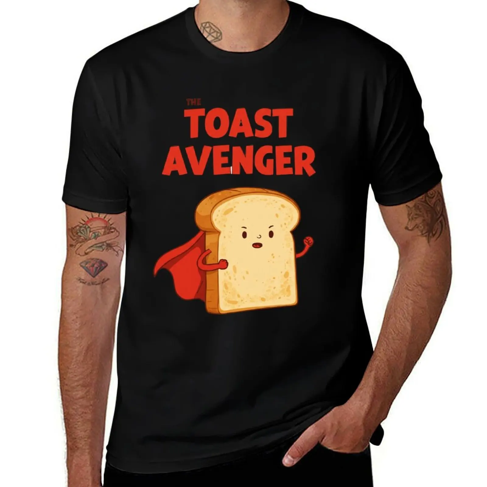 

Toast Avenger Funny Cartoon T-Shirt Luxury man oversized luxury designer oversizeds heavy weight t shirts for men