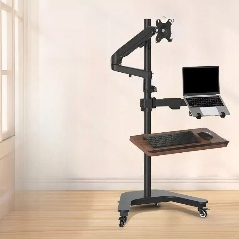 

Floor-to-ceiling mobile ear picking display bracket bedside table bedside lifting telescopic cantilever shelf rotation