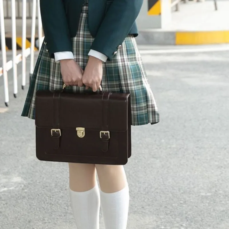 Japanese Academic Style JK Uniform Handbag Women Transparent Leather Large Capacity Backpack Ladies Everyday Anime Ita Bag 2025