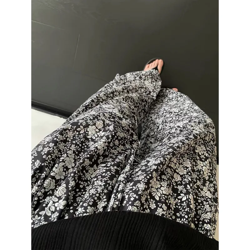 Women Floral Wide Leg Pants Printed Straight Trousers Ankle Lenth High Elastic Waist Slight Strech Loose Fit Casual 2026 Summer