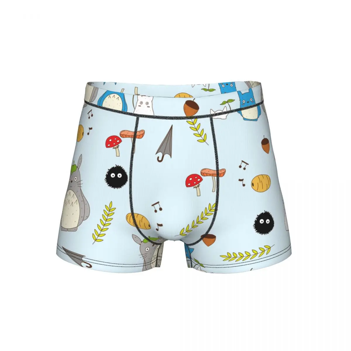 

Men's Totoro-Miyazaki Anime Long Underwear Humor Boxer Briefs Shorts Panties Male Breathable Underpants S-4XL