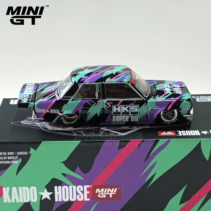 

TSM MINI GT KAIDO HOUSE 1:64 открытая передняя крышка Datsun 510 литые модели автомобилей из сплава HKS коллекционные подарки