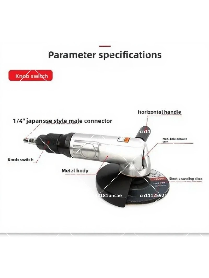4 inch 5 inch Pneumatic Angle Grinder Air Grinder Polishing Cutting Tool