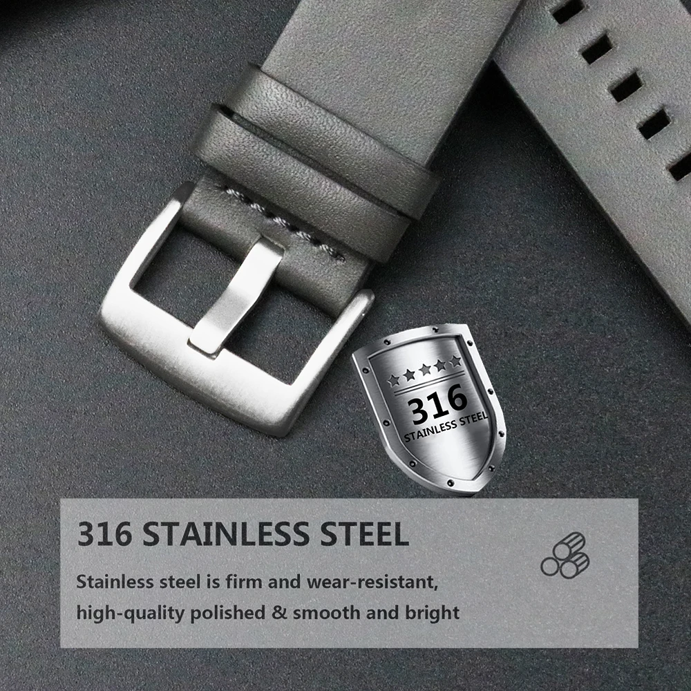 새로운 정품 가죽 시계 밴드 스트랩 퀵 릴리스 시계 빈티지 밴드 18mm/20mm/22mm/24mm 수제 시계 밴드