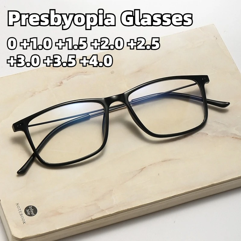 

Classic Square Frame Anti-Blue Light Presbyopia Glasses Unisex Ultra-Lightweight High-Definition Reading Eyewear 0 To +4.0