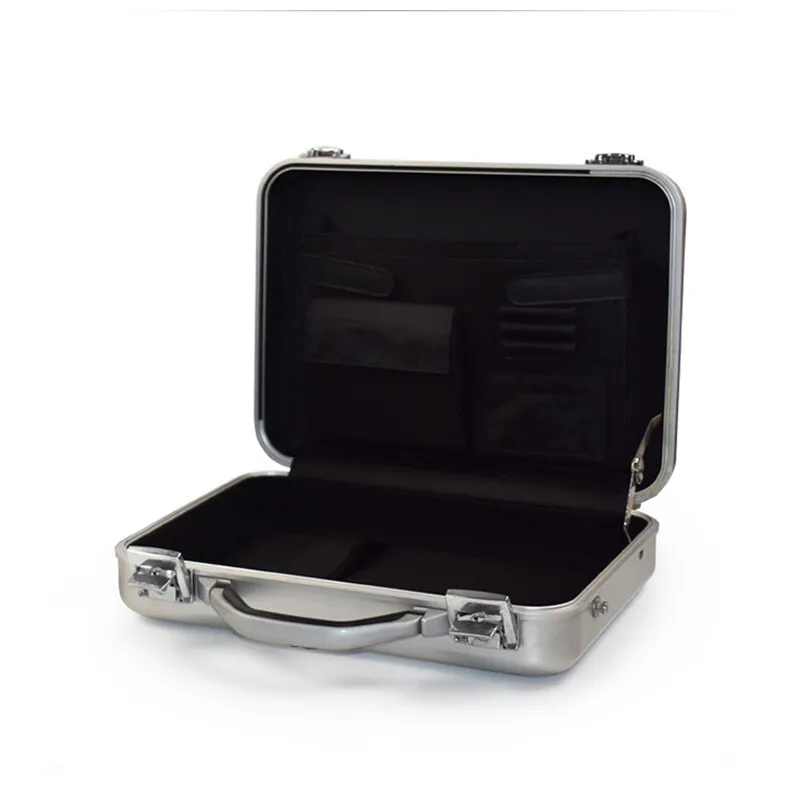 Image 6: Valise de voyage haut de gamme en alliage d'aluminium, mallette de sécurité portable pour ordinateur portable, tablette et accessoires professionnels