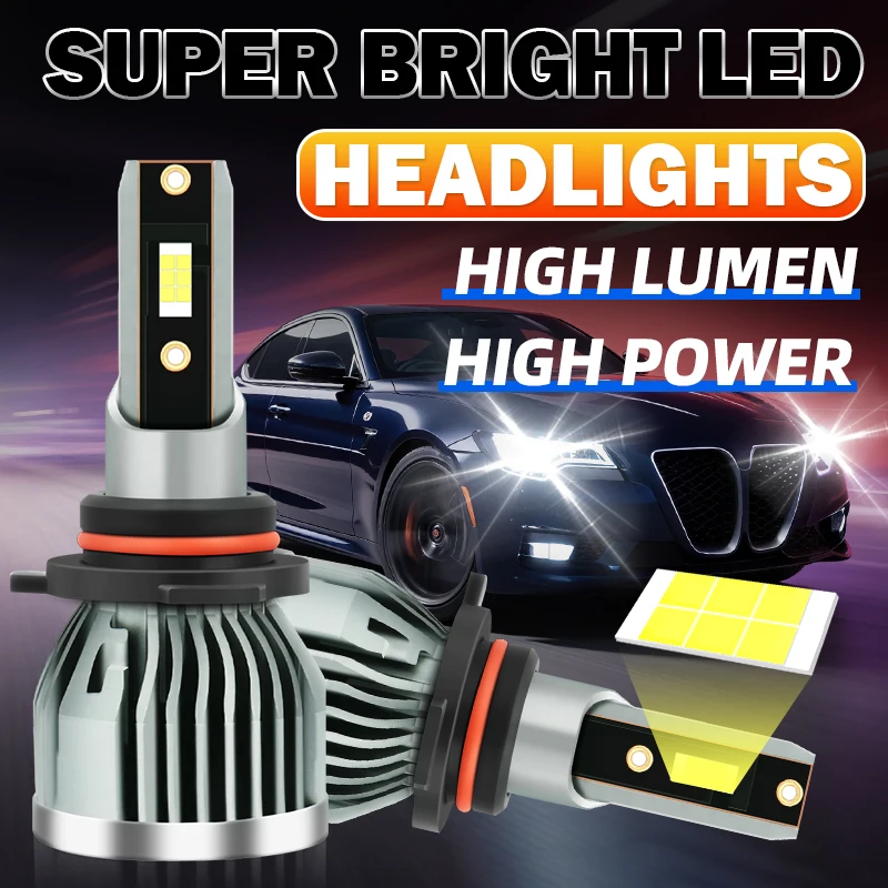 

H4 LED H7 H11 Автомобильные фары высокой мощности CSP H1 H13 9005 HB3 9006 HB4 9007 9012 HIR2 Турбо-лампа 6000K-6500K 2 шт. Автомобильные фары