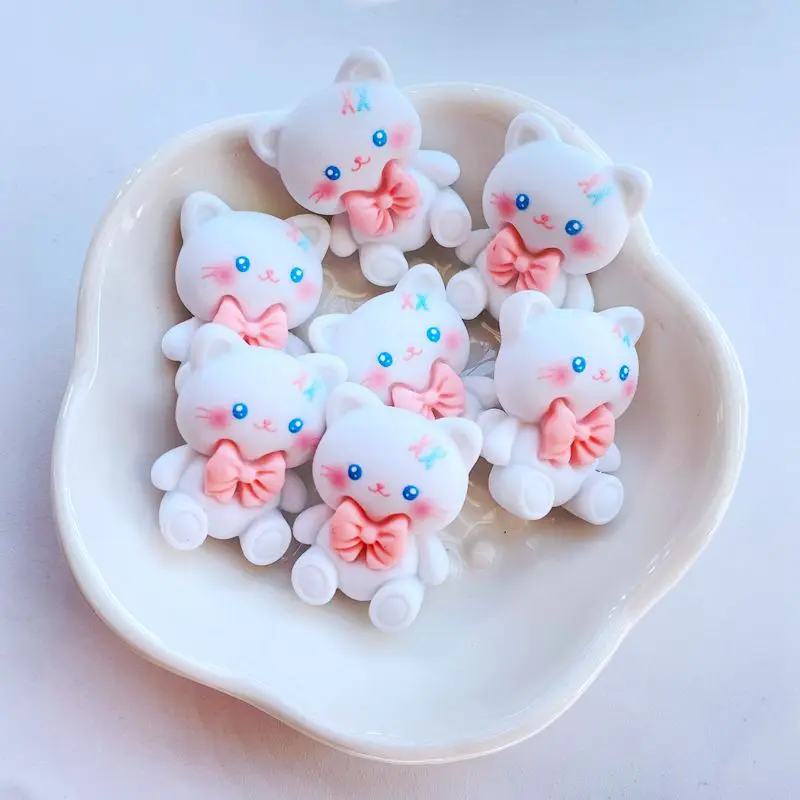 10Pcs New Cute Resin Cartoon Small Rabbit Bear Series Flat Back Fit Phone Deco Parts Embellishments for Hair Bows Accessories