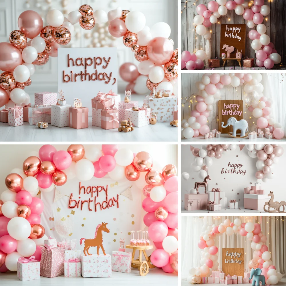 

Adult Birthday Party Backdrop Gold Glitters Ballon Flowers Baby Photography Customize Name Photographic Backgrounds Photo Studio