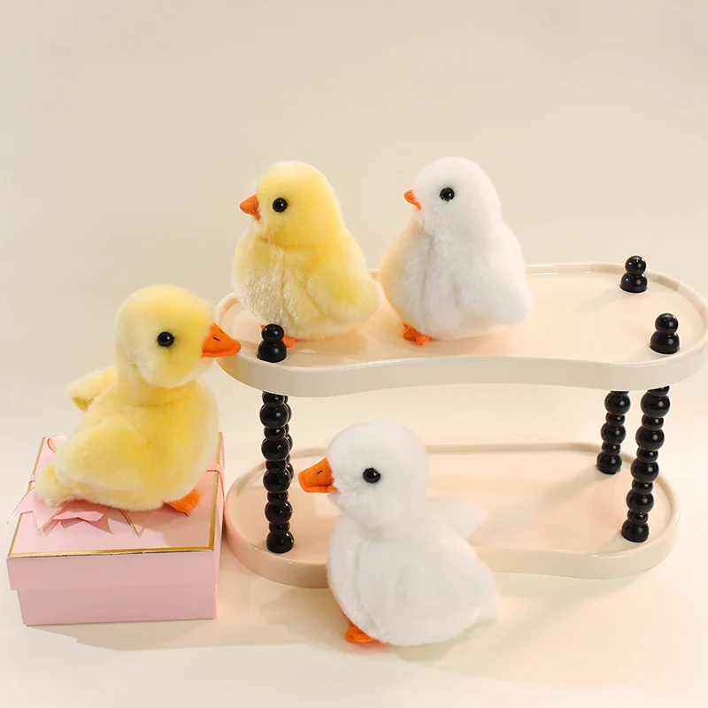 Kawaii Fluffly Little Duck Plush Toys Soft Stuffed Animals Lifelike Cartoon Chick Dolls Baby Sleeping Pillow for Girls Kids Gift