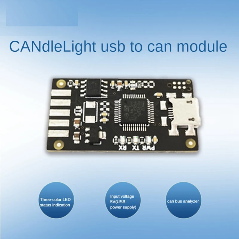 N75R-Candlelight USB a Can Modulo Analizzatore bus CAN Adattatore debug CAN Indicatore LED per l'analisi del protocollo CAN open source