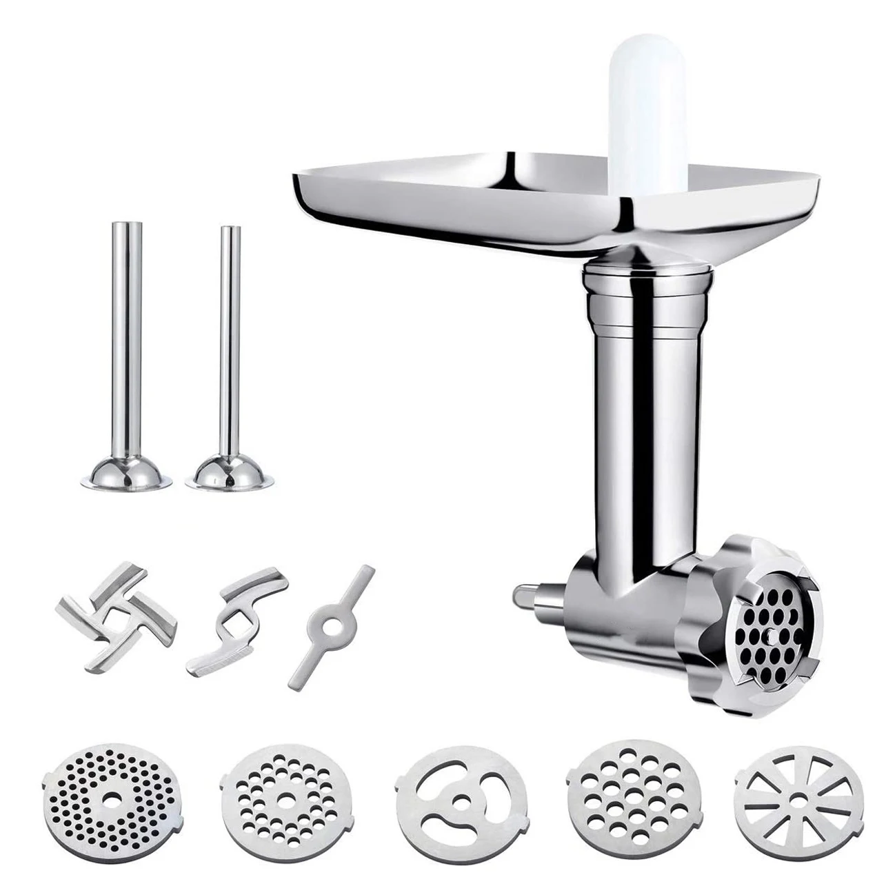 

A14G-Metal Food Grinder Attachment for Stand Mixers Sausage Stuffer Meat Grinder Food Processor Attachment