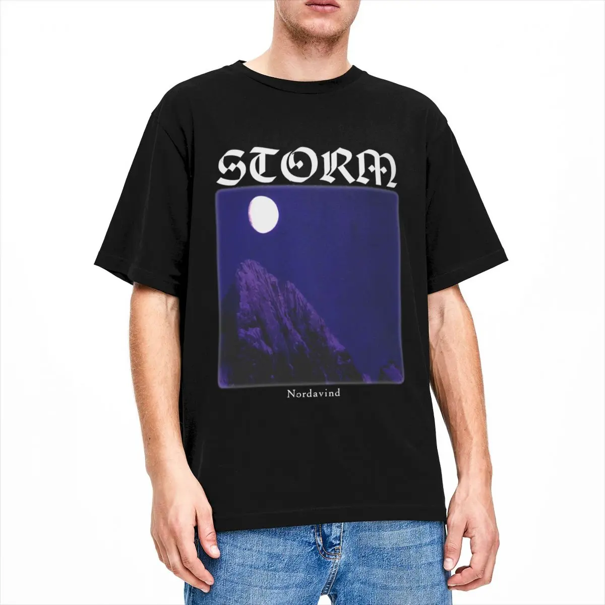 Men Women's Storm Nordavind Black Metal Band Shirt Merchandise Cotton Tops Round Collar Tee Shirt Plus Size Shirt