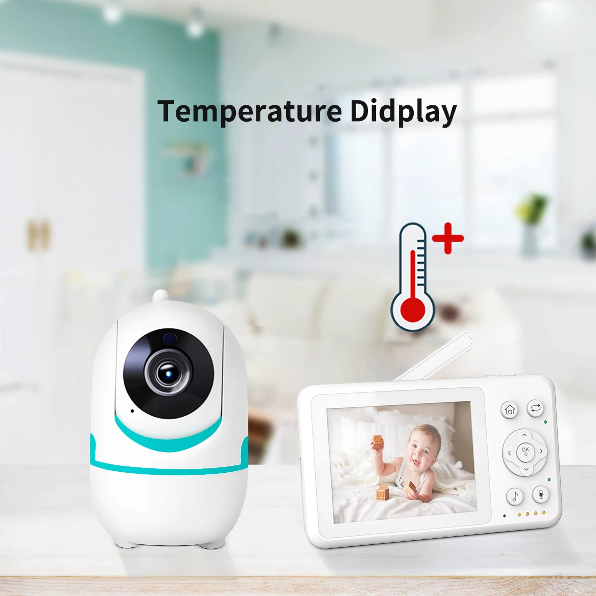 3.2 Inch Video Baby Monitor With Pan Tilt Camera Wireless Two Way Audio Night Vision Security Babysitter VOX Wake Up USB Charge