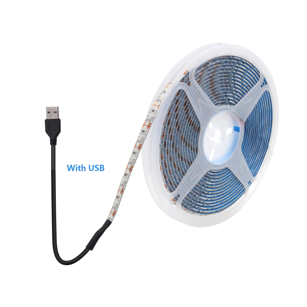 5 V USB-LED-Streifenlicht, 2835, dimmbar, Touch-Schalter, 60 LED-Hintergrundbeleuchtung, TV, flexibles Band, unter dem Schrank, Licht, Nachtlampe, warmweiß, rot
