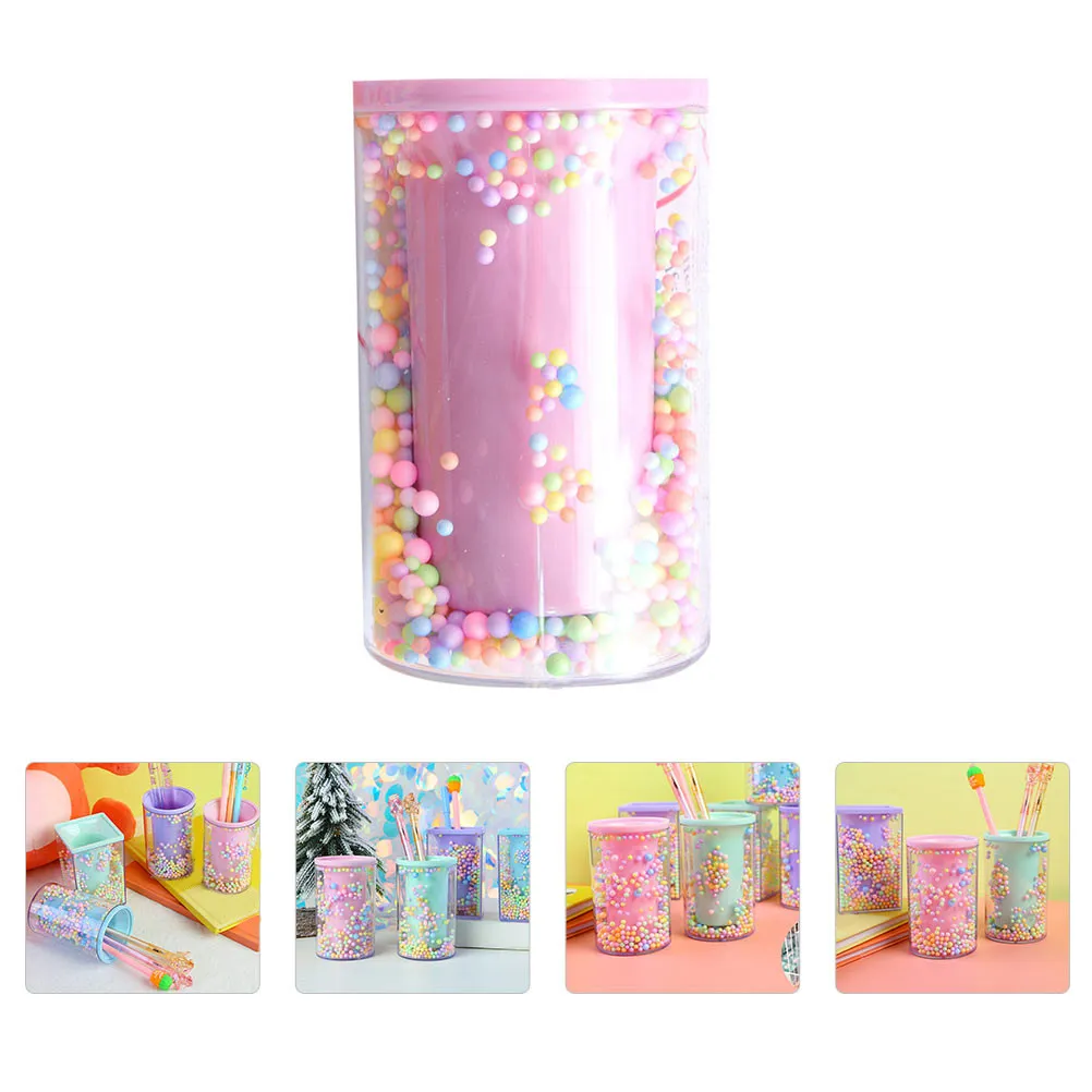

1Pcs Stylish Pen Holder Acrylic Brush Organizer for Desk Storage Makeup Brushes Pencils Sundries Colorful Beads Design Adornment