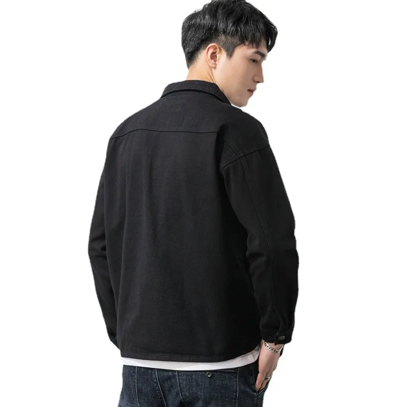 

Loose Men's Jaet Bla Versatile Spring Autumn New Sle Korean Faion Simple Workwear Casual Matching Youth Polyester