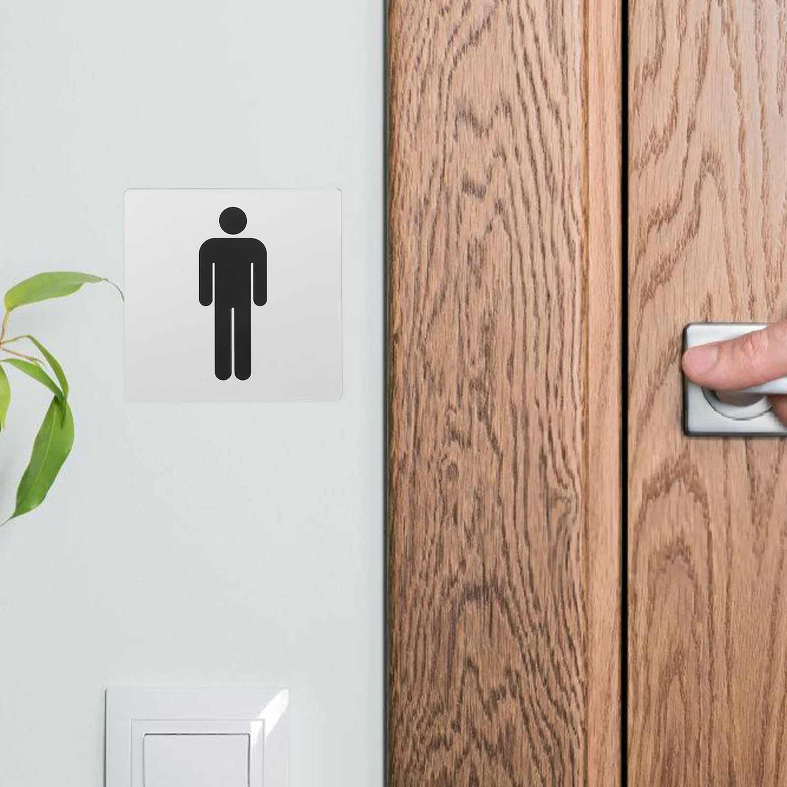 Bathroom Gender Sign Public Toilet Funny Self-adhesive Acrylic Restroom Signs Label