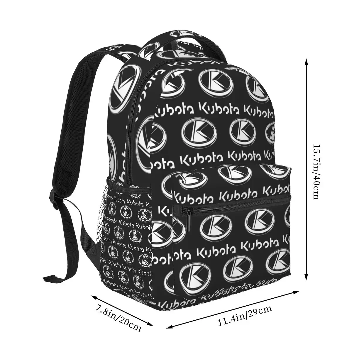 Kubota Tractor Company Logo Backpack Student Boys Girls BookBag Children School Bag Laptop Shoulder Bags for Men Women
