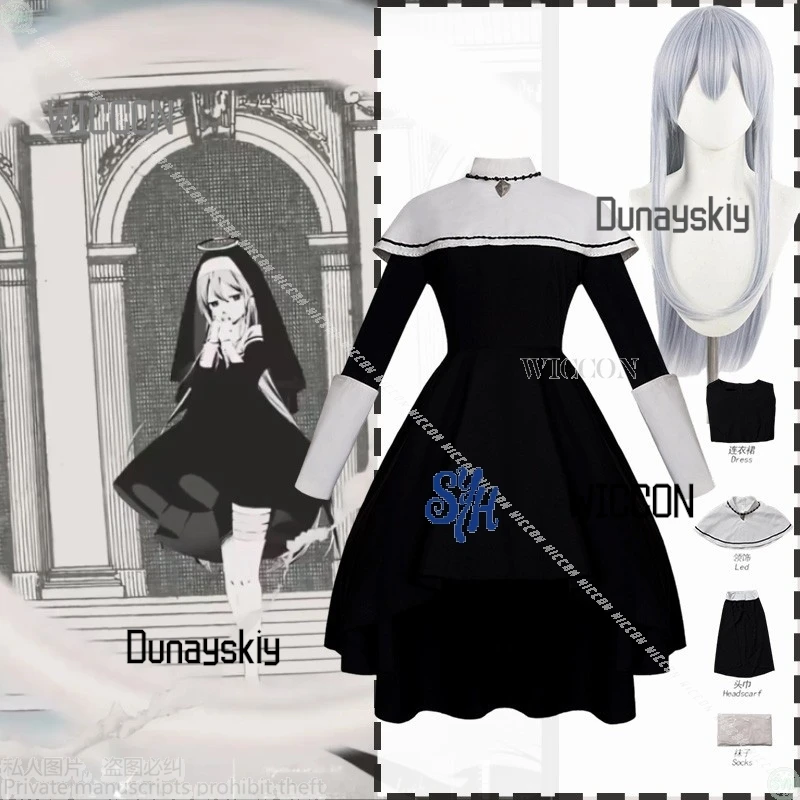 متجر Willow Cos Project Sekai Cosplay Idol Nightcord عند الساعة 25:00 Yoisaki Kanade أسود طويل عتيق قوطي لوليتا نون الهالوين