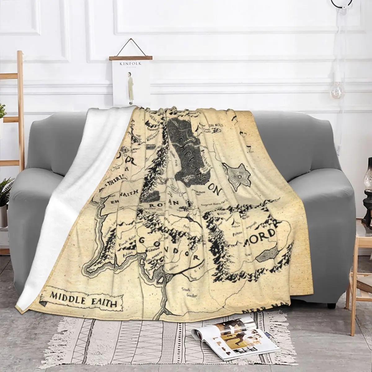 Tolkien Map Middle Earth 2650 Anime Bed Blankets Blankets And Throws Throw Blanket