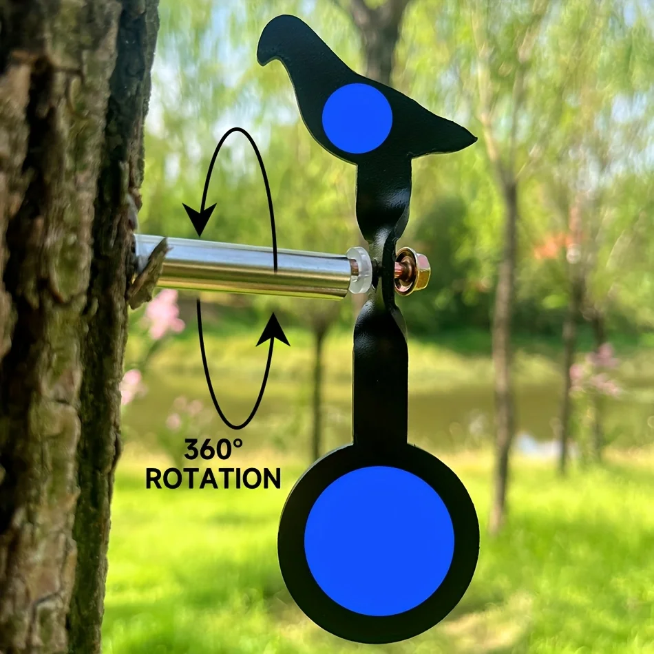 Alvo giratório de inserção de solo de metal de 4 cores para inserção de árvore de 3 mm - 360 °   Alvo de prática de tiro de caça ao ar livre de rotação