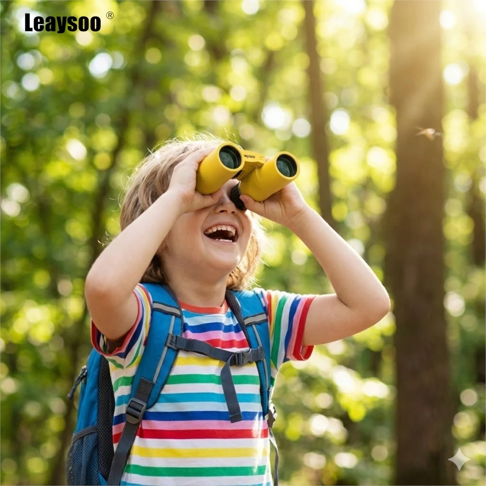 

10X25 Portable Yellow Binoculars for Children and Adults - High Definition, High Magnification, Suitable for Outdoor Use