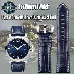 crocodile skin Leather Watch strap for Panerai 1950 series PAM00321 pam01313 Men's Watchband Bamboo leather bracelet 22MM 24MM