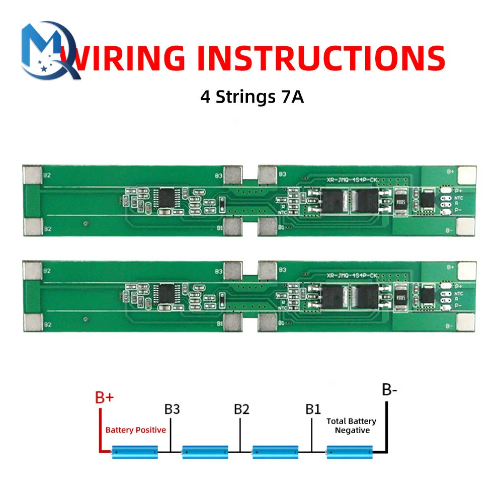 BMS 4S 7A 14.8V 18650 Li-ion Lithium Battery Charger Board Short Circuit Protection For Solar LED Power Bank Supply