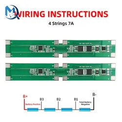 BMS 리튬 이온 배터리 충전기 보드 단락 보호, 태양광 LED 파워 뱅크 공급, 4S, 7A, 14.8V 18650