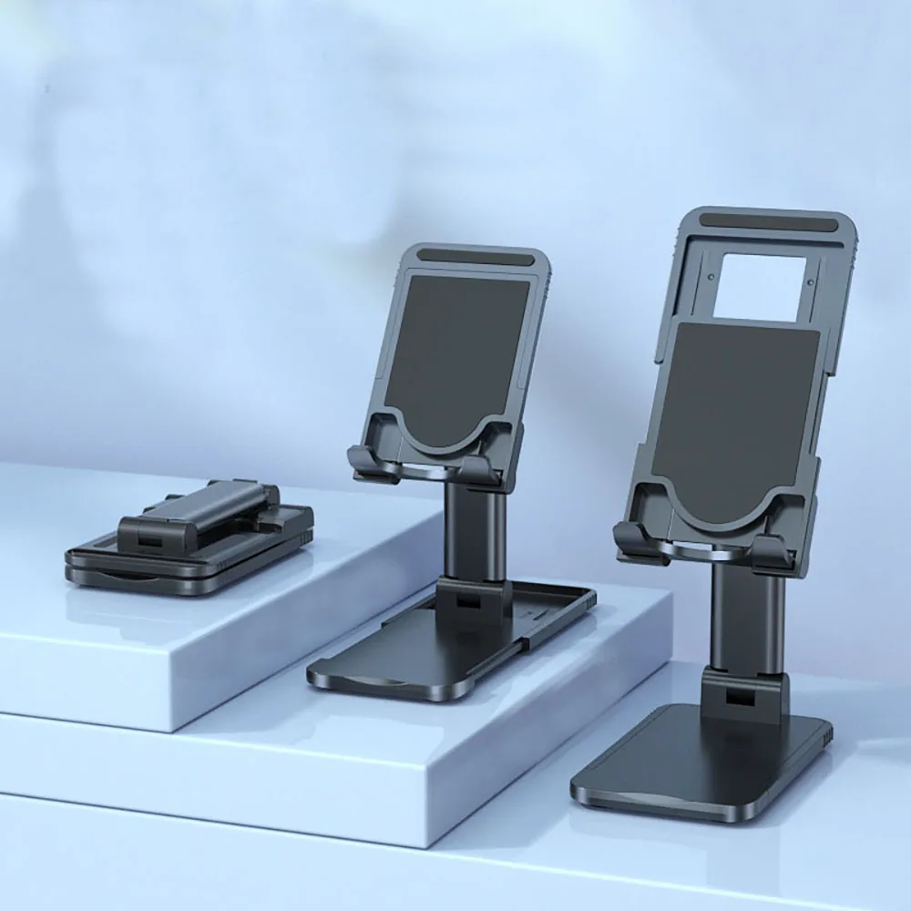 

Adjustable Height Universal Mobile Desktop Phone Holder Foldable Portable Tablet Stand for Live Streaming Free Raise And Lower